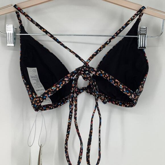 prAna Size L Black/Multi Alotta Dots Sunkissed Triangle Swim Top Strappy N13-2 - Picture 4 of 10